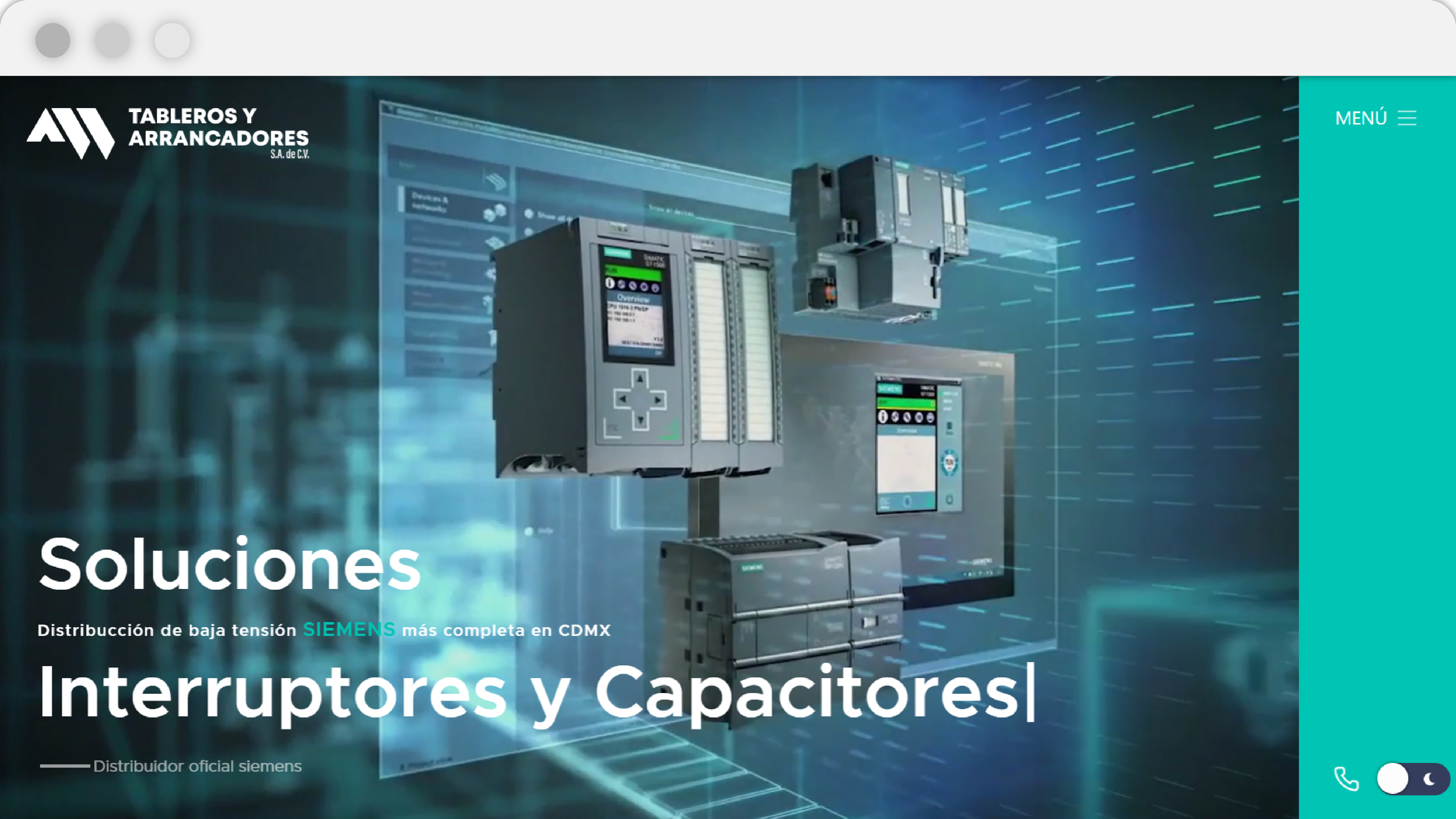 Preview of the Tableros y Arrancadores website